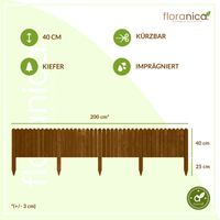 Rollzaun aus Holz Rasenkante Beeteinfassung Gartenzaun 200 x 40 cm Braun
