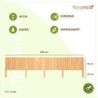 Rollzaun aus Holz Rasenkante Beeteinfassung Gartenzaun 200 x 40 cm Natur