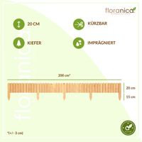 Rollzaun aus Holz Rasenkante Beeteinfassung Gartenzaun 200 x 20 cm Natur