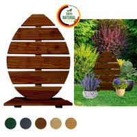 Floranica Osterfigur aus Holz Osterei Figur für draußen und drinnen 68 cm Hoch Braun