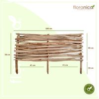 Beeteinfassung Gartenzaun Haselholz 1 st Höhe 40 x 100 cm Holzzaun Steckzaun Beetumrandung