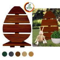 Floranica Osterfigur aus Holz Osterei Figur für draußen und drinnen 45 cm Hoch Braun
