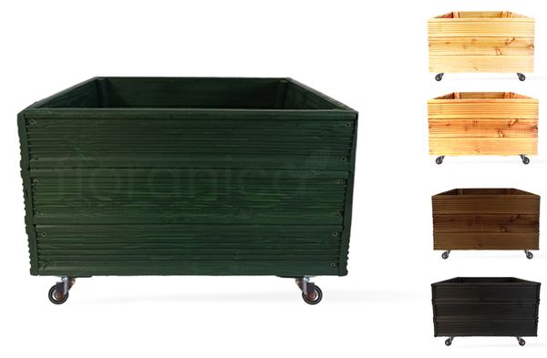 Floranica Blumentopf aus Holz Kasten 4 Rollen 50cm x 535cm x 285cm 