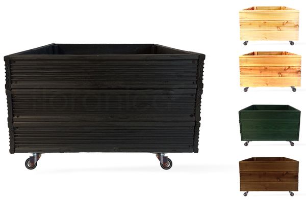 Floranica Blumentopf aus Holz Kasten 4 Rollen 50cm x 535cm x 285cm 