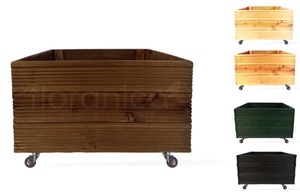 Floranica Blumentopf aus Holz Kasten 4 Rollen 50cm x 535cm x 285cm 