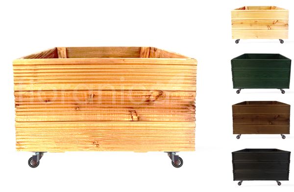 Floranica Blumentopf aus Holz Kasten 4 Rollen 50cm x 535cm x 285cm 