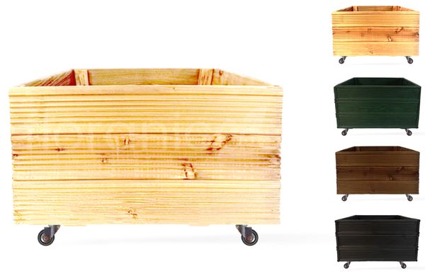 Floranica Blumentopf aus Holz Kasten 4 Rollen 50cm x 535cm x 285cm 