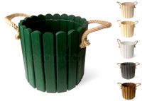 Floranica Runder Blumentopf aus Holz 33x20cm Grün Imprägniertes Kiefernholz Schutzhülle für Kräuter Blumen Haus- und Gartendekoration Truhe Für den Innen- und Außenbereich EU-Produkt