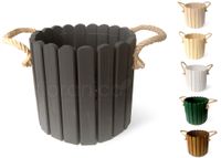Floranica Runder Blumentopf aus Holz 33x20cm Anthrazit Imprägnierte Kiefer Schutztopf für Kräuter Blumen Haus- und Gartendekoration Truhe Innen- und Außeneinsatz EU-Produkt