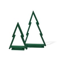 Floranica Tannenbaum 2er-Set aus Kiefernholz Holztannenbäume - Grün