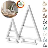 2er SET Holz Weihnachtsbaum Tannen Baum Weihnachtsdekoration aus Holz - Weiß