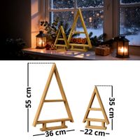 2er SET Holz Weihnachtsbaum Tannen Baum Weihnachtsdekoration aus Holz Natur