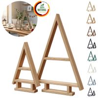 2er SET Holz Weihnachtsbaum Tannen Baum Weihnachtsdekoration aus Holz Unbehandelt