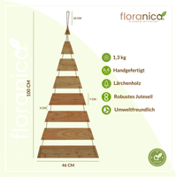 Floranica Weihnachtsdeko Hängender Weihnachtsbaum 100 cm hoch Lärchenholz