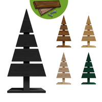 Floranica Holz-Weihnachtsbaum DIY Dekobaum Tanne 60x27cm Weihnachtsdekoration Anthrazit