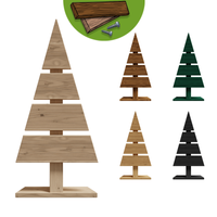 Floranica Holz-Weihnachtsbaum DIY Dekobaum Tanne 60x27cm Weihnachtsdekoration Unbehandelt