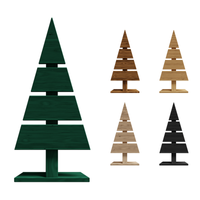 Floranica Holz-Weihnachtsbaum Naturholz Dekobaum Tanne 60x27cm Weihnachtsdekoration Grün