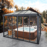 Pavillon Ledro 3 X 4.3 m geschlossener Pavillon, anthrazit, grau