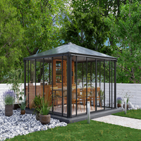Pavillon Ledro 3.6 X 3.6 m,  geschlossener Pavillon, anthrazit, grau