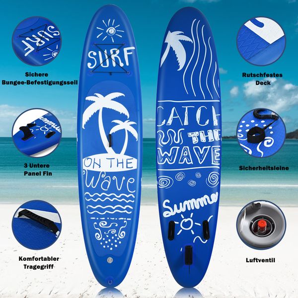 305 x 76 x 16 cm Aufblasbares SUP Board, mit Paddel