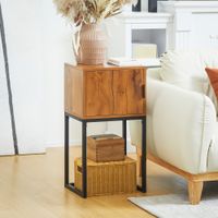 Konsolentisch, Flurtisch mit Schrank, Sofatisch im Industriedesign Natur