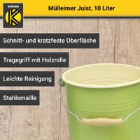 Emaillierter Mülleimer JUIST mit Deckel, 10 Liter