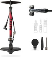 Luftpumpe Sport One in Rot Fahrrad-Stand-Pumpe für alle Ventile mit Manometer