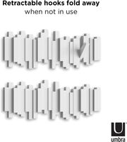UMBRA STICKS Multi HOOK WHITE 318211-660 platzsparende Garderobenleiste mit 5 beweglichen Haken