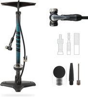 Luftpumpe Sport One in Blau Fahrrad-Stand-Pumpe für alle Ventile mit Manometer