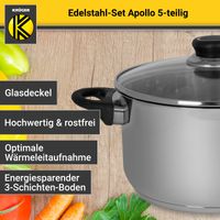 Edelstahltopfset APOLLO, 5 tlg.