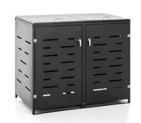 Mülltonnenverkleidung für 2er Mülltonnenbox aus Edelstahl, ca. 138 x 77,5 x 115 cm - Anthrazit