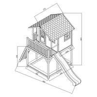 Andy Spielhaus Braun/Grün - Grüne Rutsche