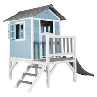 Lodge XL Spielhaus Karibikblau - Graue Rutsche