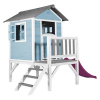 Lodge XL Spielhaus Karibisches Blau - Lila Rutsche