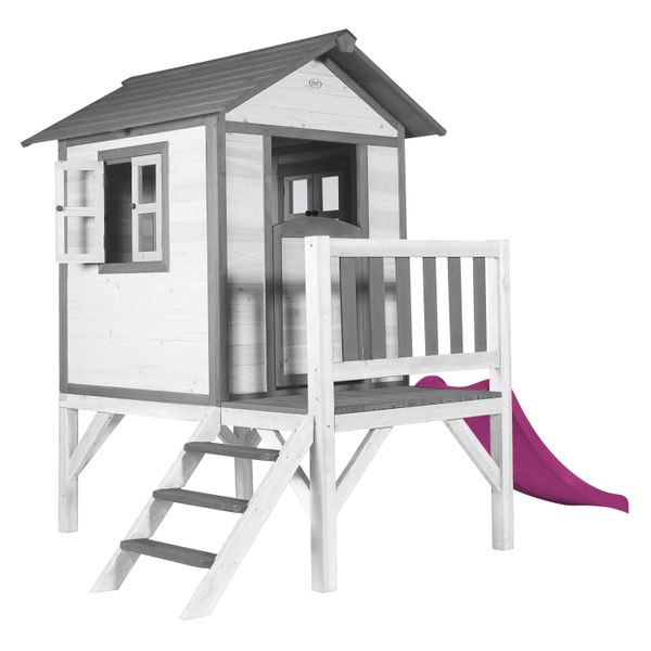 Lodge XL Spielhaus Klassisch - Lila Rutsche