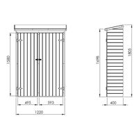 Olivier Gartenschrank aus Holz 131 x 180 cm - Braun