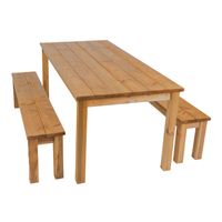 Louise Picknicktisch mit Bänken aus Holz 200 cm - Braun