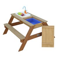 Emily Sand & Wasser Picknicktisch mit Spielküchenspüle Braun