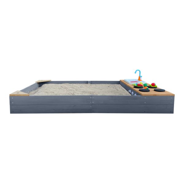 Kelly Sandkasten mit Spielküchenzeile Grau/braun