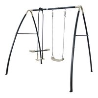 Metall-Schaukel-Set mit Ein- und Zweipersonenschaukel Anthrazit/Creme