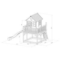 Liam Spielhaus Braun/weiß - Graue Rutsche