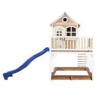 Liam Spielhaus Braun/Weiß - Blaue Rutsche