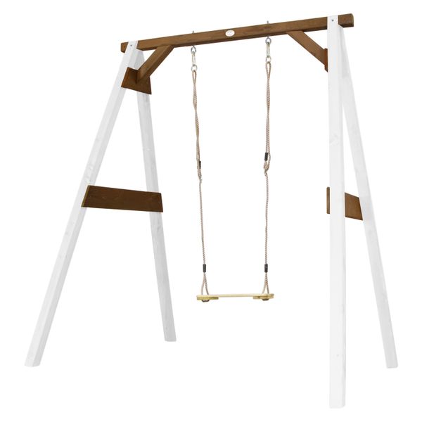 Einzelschaukel Weiß/Braun