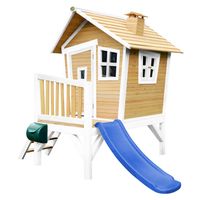 Robin Spielhaus Braun/Weiß - Blaue Rutsche