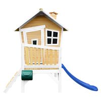 Robin Spielhaus Braun/Weiß - Blaue Rutsche