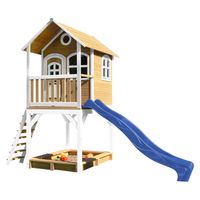 Sarah Spielhaus Braun/weiß mit Blaue Rutsche