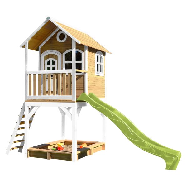Sarah Spielhaus Braun/weiß mit Lindgrüne Rutsche