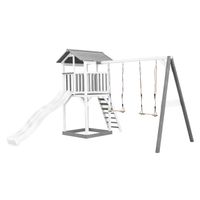 Beach Tower Spielturm mit Doppelschaukel - Weiße Rutsche