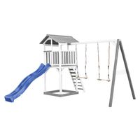 Beach Tower Spielturm mit Doppelschaukel - Blaue Rutsche