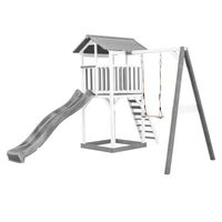 Beach Tower Spielturm mit Einzelschaukel - Graue Rutsche